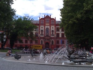 main university building right behind the "Pornobrunnen"